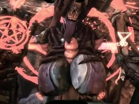 Satanic copulation with animated demon girls by inhuman SFM artist