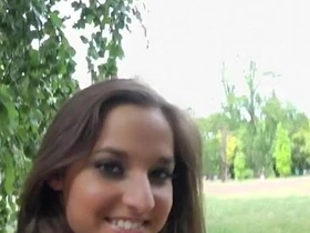Sexy girl gets fucked outdoors in public