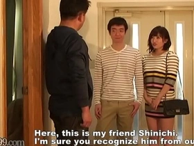 A submissive husband watches his masochist wife get shared and creampied by another man