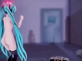 Miku's deep dive into the blue town of MMD sex