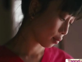 Ariel tastes desire on Asian masseuse's pussy